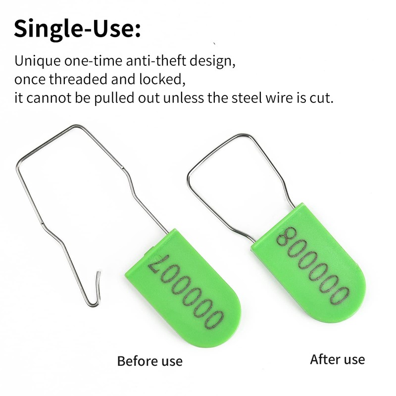 LeadSeals 100PCS Plastic Padlock Security Seals Metal Wire Padlocks Electric