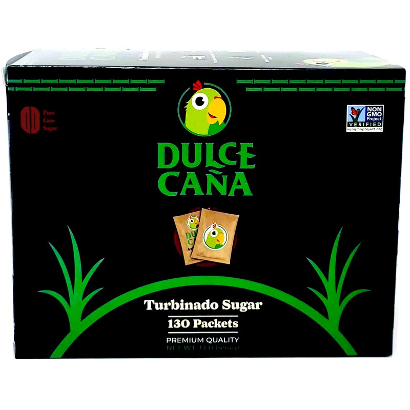 Dulce Cana Organic, Non-GMO Turbinado Sugar Packets, 130 Count