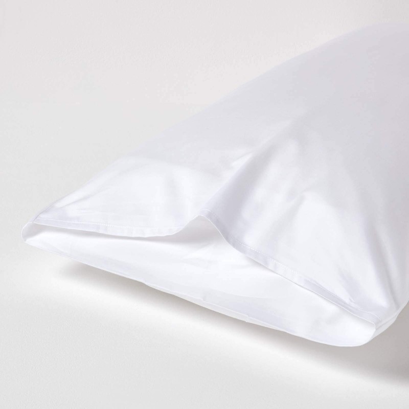 HOMESCAPES White Organic Cotton Pillowcase Standard Size 400TC 600 Thread