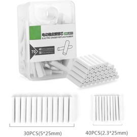 NITIUMI Electric Eraser, Refill Eraser, Set of 70, Electric Eraser, Replacement Lead, 2.3 mm x 40 + 5 mm 30 Pieces, Pinpoint Eraser, Highlight Processing, Detail Processing, Drawing, Sheet Music,