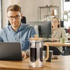 Sivaphe No-Plastic French Press Coffee Maker 34 oz, Borosilicate Glass