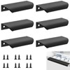 6 Pack Concealed Kitchen Cupboard Handles, Black Cabinet Handles Back