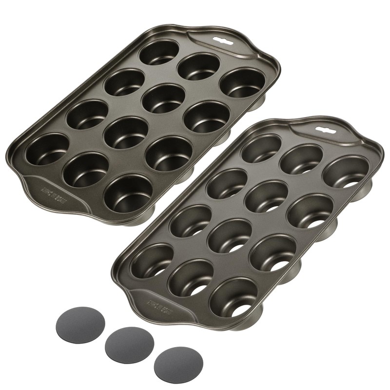 Yuanan 2 Pack 12 Cups Muffin Pan Mini, Nonstick Cheesecake