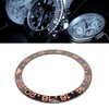 Watch Bezel Insert 38mm Black Base Rose Gold Digit Ceramic