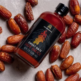 CW Dressings - Award-Winning Date Hot Sauce - Sweetened w/Deglet Nour Date Syrup | Vine Ripened Tomatoes, Cayenne, Chipotle, Scotch Bonnet, Guajillo & Black Peppers 8 Oz