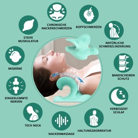 OMH nutrition OH MY HEALTH Neck Stretcher Neck Roll Orthopaedic Shoulder Relaxer Neck Stretcher Portable Cervical Traction Device Neck Trainer Pillow