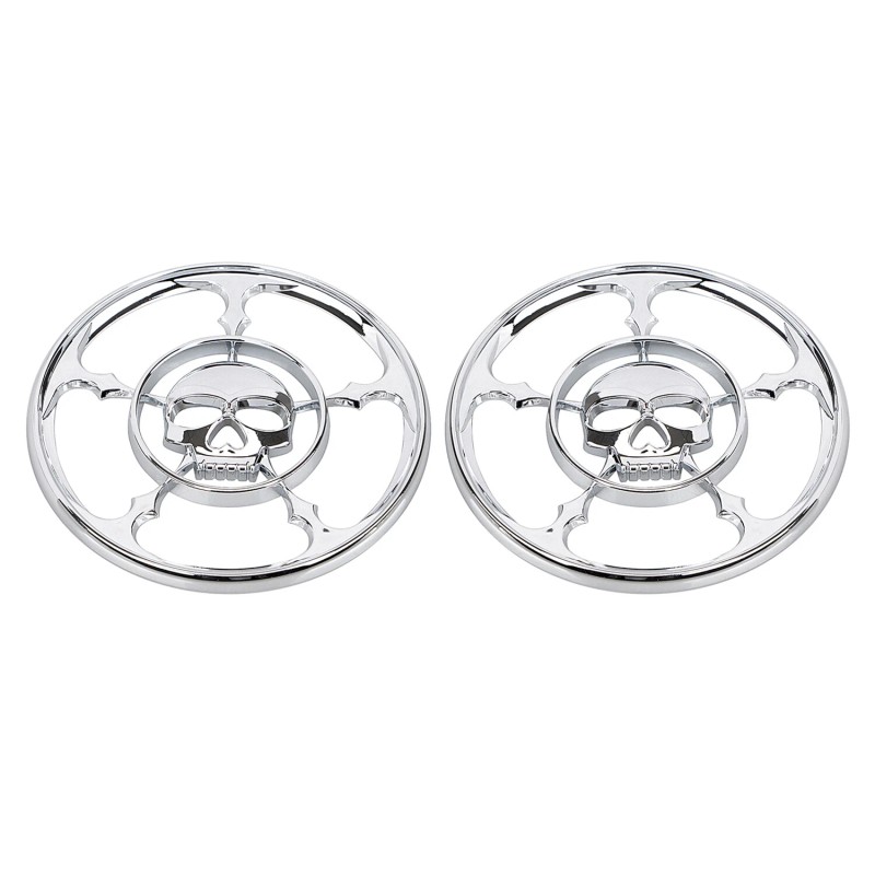 Unbranded Chrome 4-1/2" Speaker Trim Grill Cover For Harley Electra