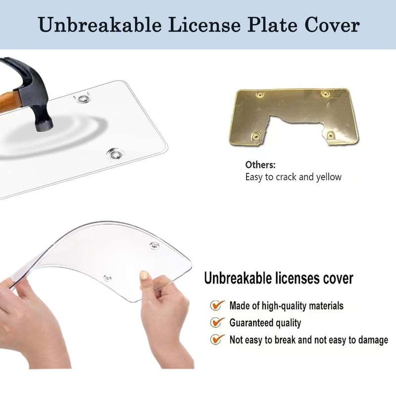 OUCPC 1 Pack Clear License Plate Covers and Frames, Car