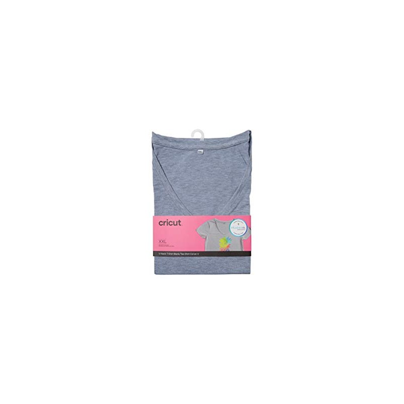 Cricut Women's V Neck T-Shirt Gray-XXL Infusible Ink Blanks
