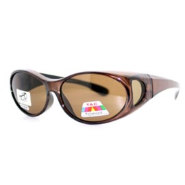 2 Pair of Women's Polarized Fit Over Oval Sunglasses (2 Brown)
