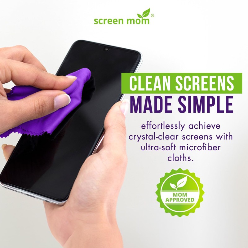 Screen Mom Screen Cleaner Purple Microfiber Cloths (6-Pack) - Microfiber