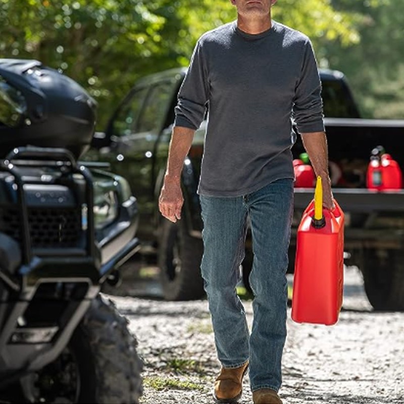 Gas Can 5L 1.3 Gallon ABS Leakage Free Red Portable