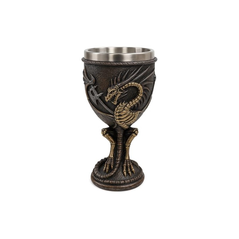 JRose Collections Dragon Skeleton Goblet Chalice – Medieval Gothic Wine