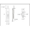 QCAA Solid Brass Door Flush Bolt, 4", with Square End,