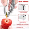 Strawberry Huller, 304 Stainless Steel Fruit Stem Remover with Safety