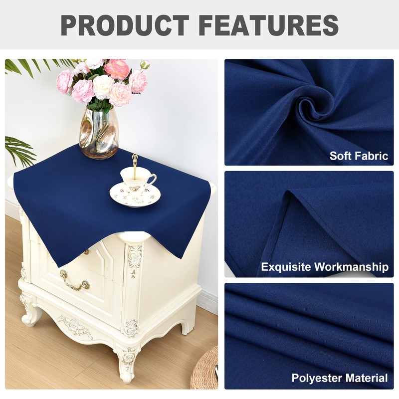 Small Square Tablecloth 2 Pack 24 x 24 Inch Washable
