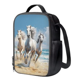 HELLHERO Horse Lunch Bag for Girls Boys School Lunchbag Crossbody Lunch Box Purse Leakproof Freezable Cooler Bag Meal Bento Bags for Adults Outdoor Office Work School Picnic Beach