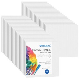 Gotideal Canvas Boards for Painting, 40pcs 4x4 Primed Canvas for Painting, Bulk Painting Canvas for Kids and Adults, White Blank Canvas Panels for Acrylic, Oil, Pour Art Supplies