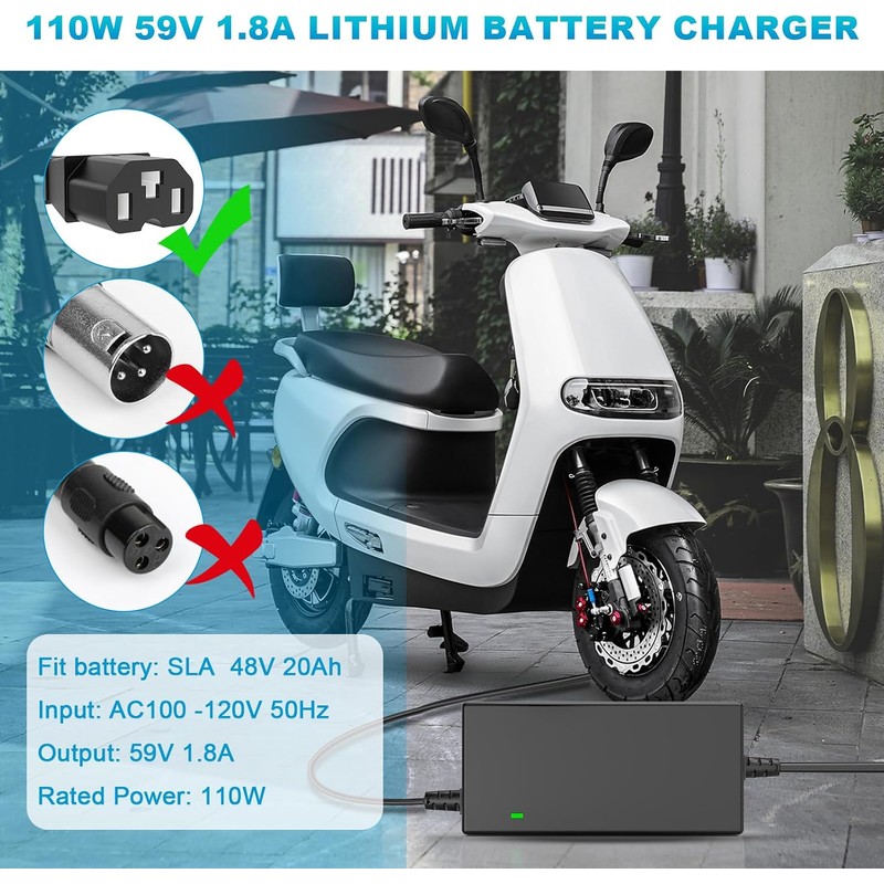 59V 1.8A for 48V 12AH Lead Acid Battery Charger for