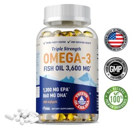 pslalae Triple Strength Omega 3 Fish Oil - For Heart Brain Joint Health,with EPA and DHA