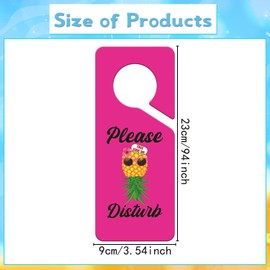 Please Disturb Door Hanger Sign -Shejdgart Pink Upside Down Pineapple Front Door Sign Double Sided Please Disturb Door Hangers Funny Wedding Gifts for Couples Bedroom Living Room Home Decor