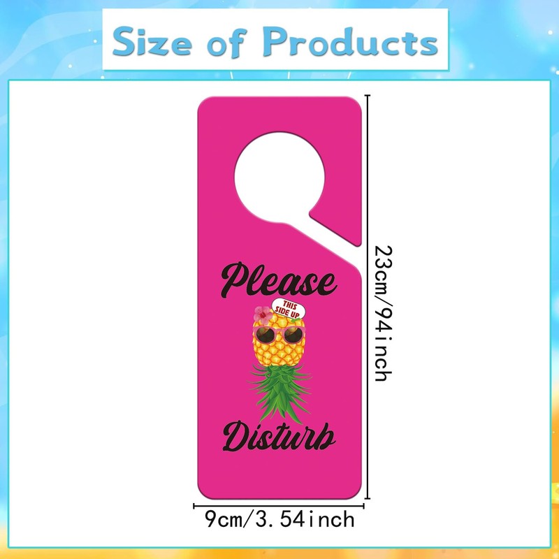 Please Disturb Door Hanger Sign -Shejdgart Pink Upside Down Pineapple