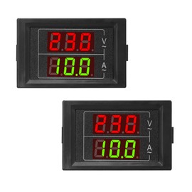 2-Pack 2in1 Panel Multimeter 110V/220V, Digital Ammeter Voltmeter AC 80V-300V 100A, Volt Amp Meter LED Display Voltage Amperage Detector Tester Gauge with Current Transformer CT (Volt+Amp)