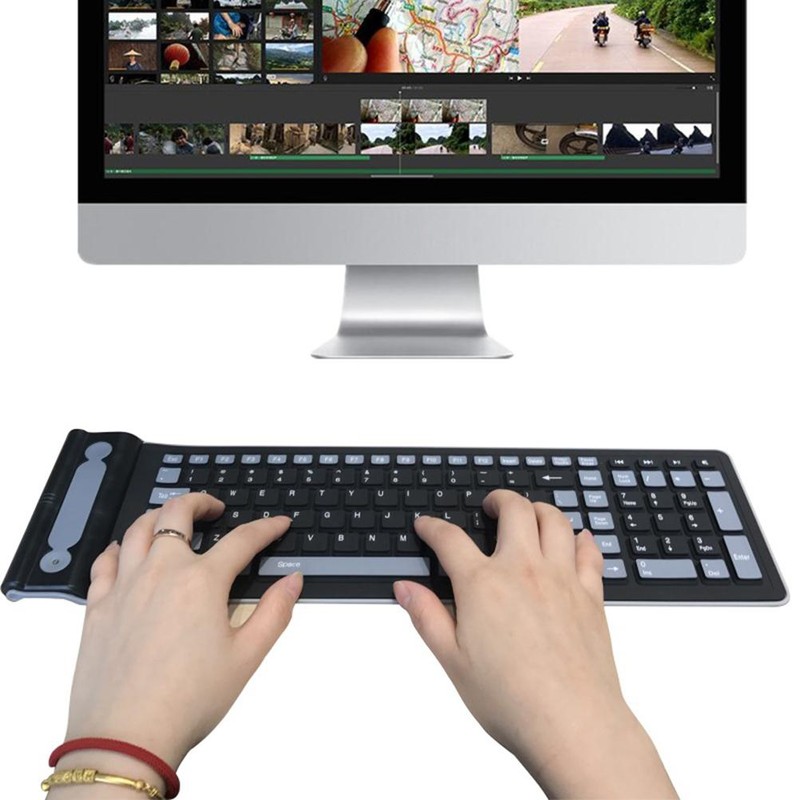 Wireless Keyboard Ultra Thin Quiet Portable Wireless Keyboard 107 Keys