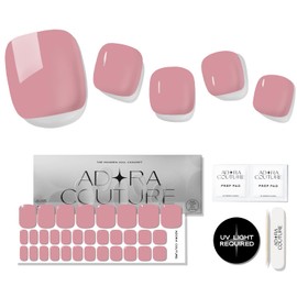 Adora Couture Semi Cured Gel Nail Strips Pedicure |32pcs Daisies Gel Pedi Strips |Gel Polish Pedicure Nail Wraps Sticker | Salon Nails at Home Pedicure Kit - Requires UV Light (Sunny Daisy)