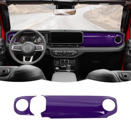 RT-TCZ Center Console Trim Cover Dashboard Control Panel Cover Decorative Interior Accessories Compatible with Jeep Wrangler JL JLU & Gladiator JT 2024+,Purple