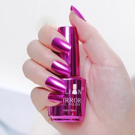 IMGDD IMGDD Nail Polish Metallic Mirror Effect Metal Long-Lasting Quick Dry Nail Lacquers, Shiny Chrome DIY Manicure (8#, 18ml)