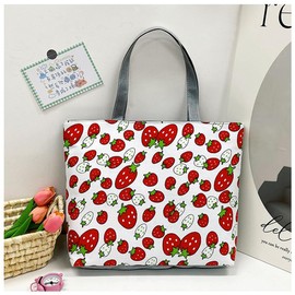 WANGTAO Women's Tote Bag, Shoulder Bag, Canvas, Large Capacity, Thick Material, Eco Bag, Shoulder Bag, Ultra Lightweight, Zipper Included, Inside Pocket, Campus Tote Canvas, Handbag, Canvas,