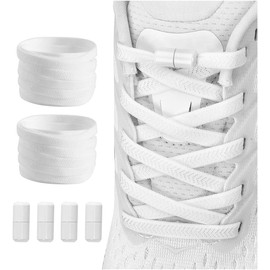 2 pares de cordones planos elásticos sin ataduras para niños y adultos, sistema de cordones elásticos sin ataduras