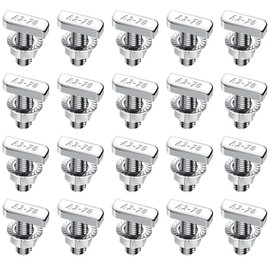 20 Piece Hammer Head Screws Set, T Hammer Head Screws, M8 x 20 mm, Screws with Locking Tooth Nuts, Flange Nuts for PV Solar Mounting Rails, Greenhouse and Photovoltaics