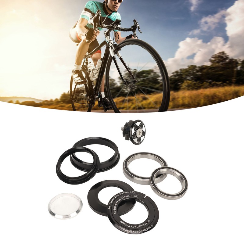 Bicycle Front Fork Bowl Set Aluminum Alloy Dual Bearings Mountain