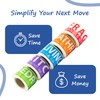 250 Home Moving Labels for 1 Bedroom — 5 Color-Coded