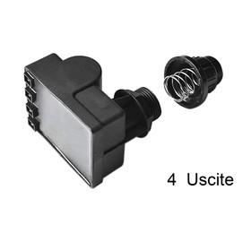 SMETA Pulse Igniter 4 Output Terminals, Suitable for A Variety of Outdoor Barbecue, Picnic, BBQ,Button Type, Black