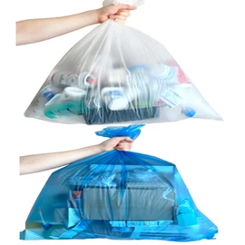 Recyclable plastic bags 10 liters 50 liters 100 liters large separate garbage bags food, garbage bags_100L_50 sheets (transparent) / 재활용 비닐봉투 10리터 50리터 100리터 대형 분리수거 쓰레기봉투 음식물, 쓰레기봉투_100L_50매(투명)