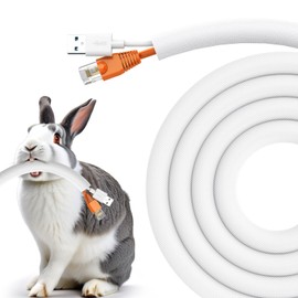 UOMTFAI UOMTFAI Dog and Cat Cord Protector 10ft - 3/8inch, Flexible Cable Sleeve for Easy Cord Management, Protects Cables from Pets Chewing, Ideal for USB, Power, Audio and Video Cords - White