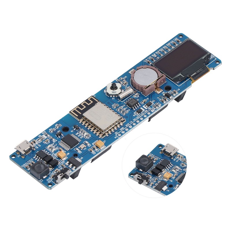 ESP8266 Clock Module Development Board with 0.96in OLED Display 18650