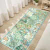 LIVEBOX Washable Runner Rug 2x6 for Hallways, Patchwork Green Runner