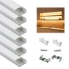 Muzata 6Pack 3.3FT/1M LED Channel Aluminum U Shape Silver LED