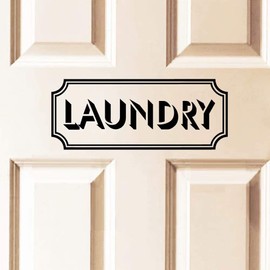 Laundry Room Wall Decal Laundry Door Signs Decor Vinyl Art Sticker - Black