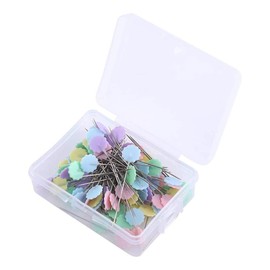 Flower Head Pins,100 Pieces Colorful Patchwork Pins DIY Sewing Straight Needles Quilting Tool for Dressmaking Decorating Crafting Marking Butterfly Shape Plasitic Boxed (Flower Head)