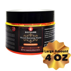BIGTHUMB Wood Burning Gel Kit 4 OZ | Heat Activated Non-Toxic Paste for DIY Crafting, with Mini Scraper, Template Sticker, Paint Brush - Accurately & Easily Burn Designs on Wood, Canvas, Denim