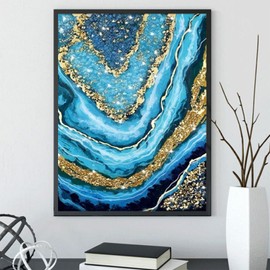 ZEECQING 5D Abstract Diamond Art Painting Kits for Adults Marble, Art Diamond Art Kits for Adults, DIY Full Drill Paint by Numbers for Wall Decoration 12x16inch/30x40cm