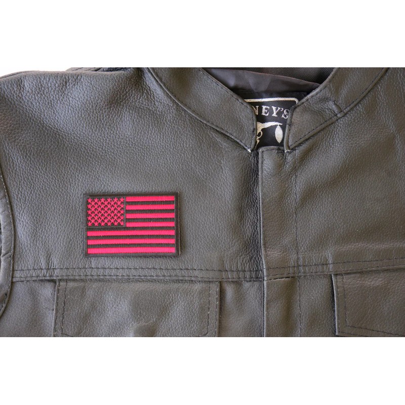 Ivamis Red Black American Flag Patch- 3x2 inch - P3448