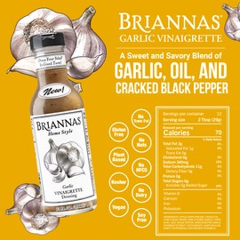 BRIANNAS - Home Style Variety Pack - Italian Vinaigrette, Garlic Vinaigrette, & New American Creamy Balsamic - Made with Premium Ingredient - Gluten Free - 12 oz. Bottles - 3 Pack