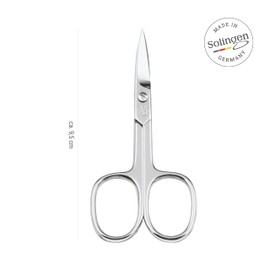 TITANIA Solingen Nail Scissors (9.5 cm) • Curved Scissors • Extra Sharp Nail Scissors • Professional Manicure Scissors Made of Carbon Steel • Made in Germany (Solingen)