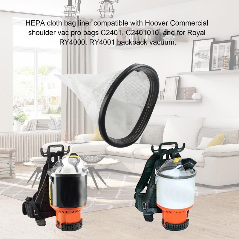 2KE2105000 Vacuum HEPA Filter Bag Liner for Hoover C2401,C2401010,Fit Royal